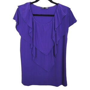 CSC Studio Sz Large Sleeveless Blouse Royal Purple Draping Bibb Vintage Mature